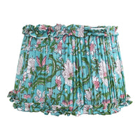 Loni Scallop Tapered Shade Aqua Floral 35cm