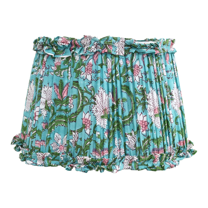 Loni Scallop Tapered Shade Aqua Floral 35cm