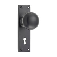 0960 Door Knob Victorian Lock Pair Matte Black H152xW42xP75mm