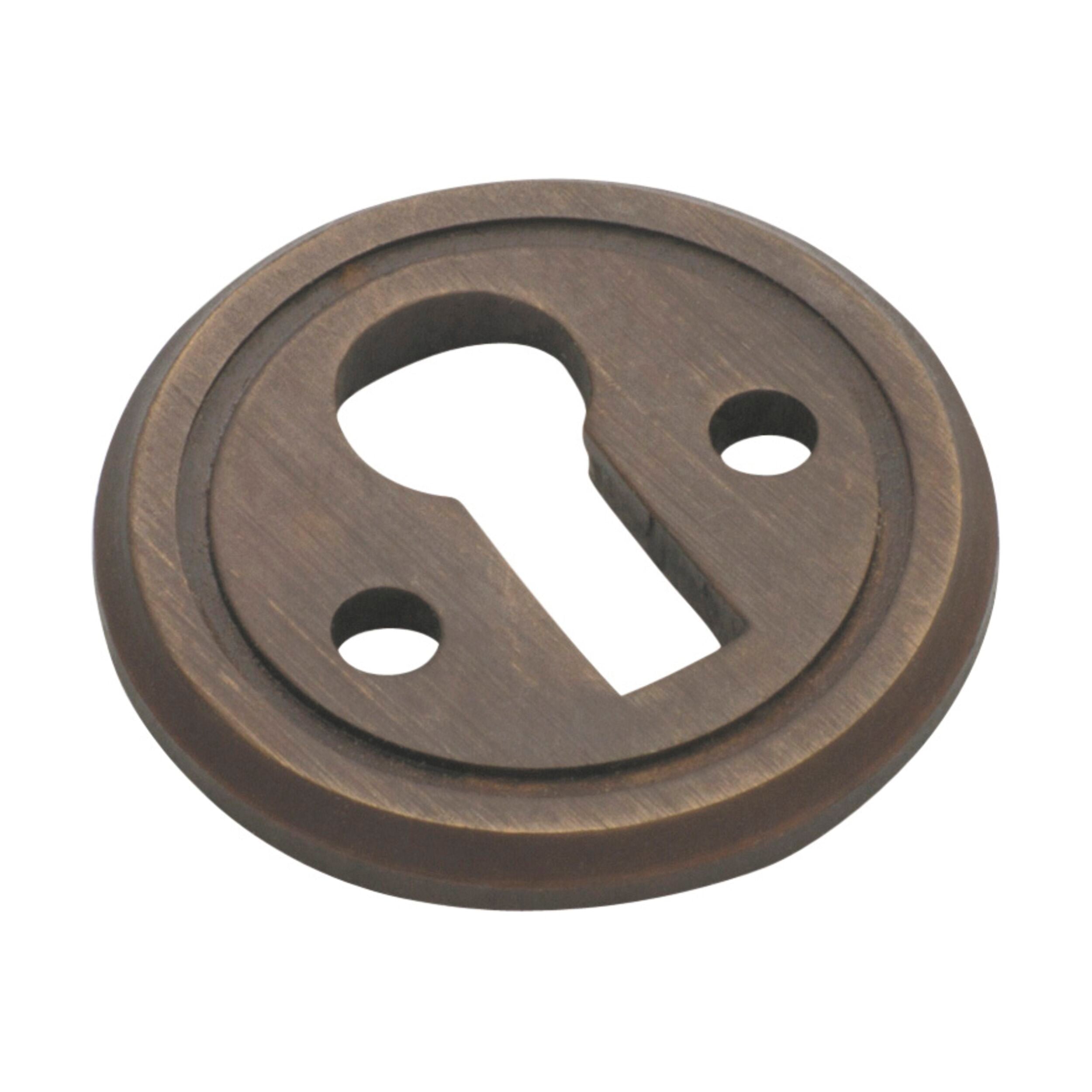 3829 Cupboard Escutcheon Round Antique Brass D23mm