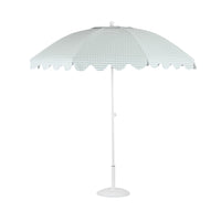 Amalfi Umbrella Scallop Edge Green/White Gingham