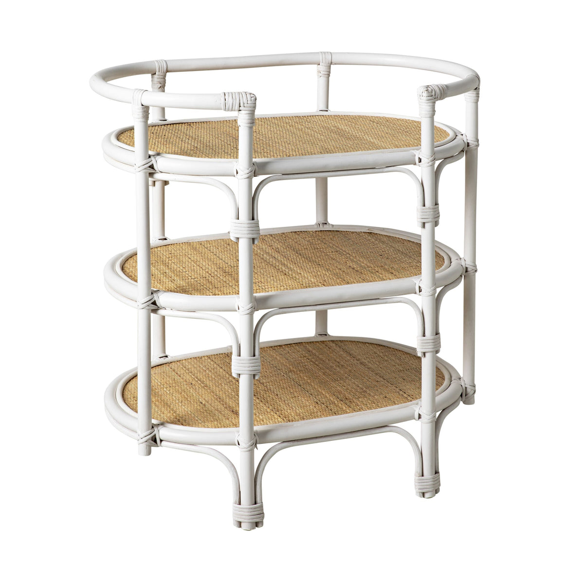 Juniper Rattan 3 Tier Curved Shelving Unit