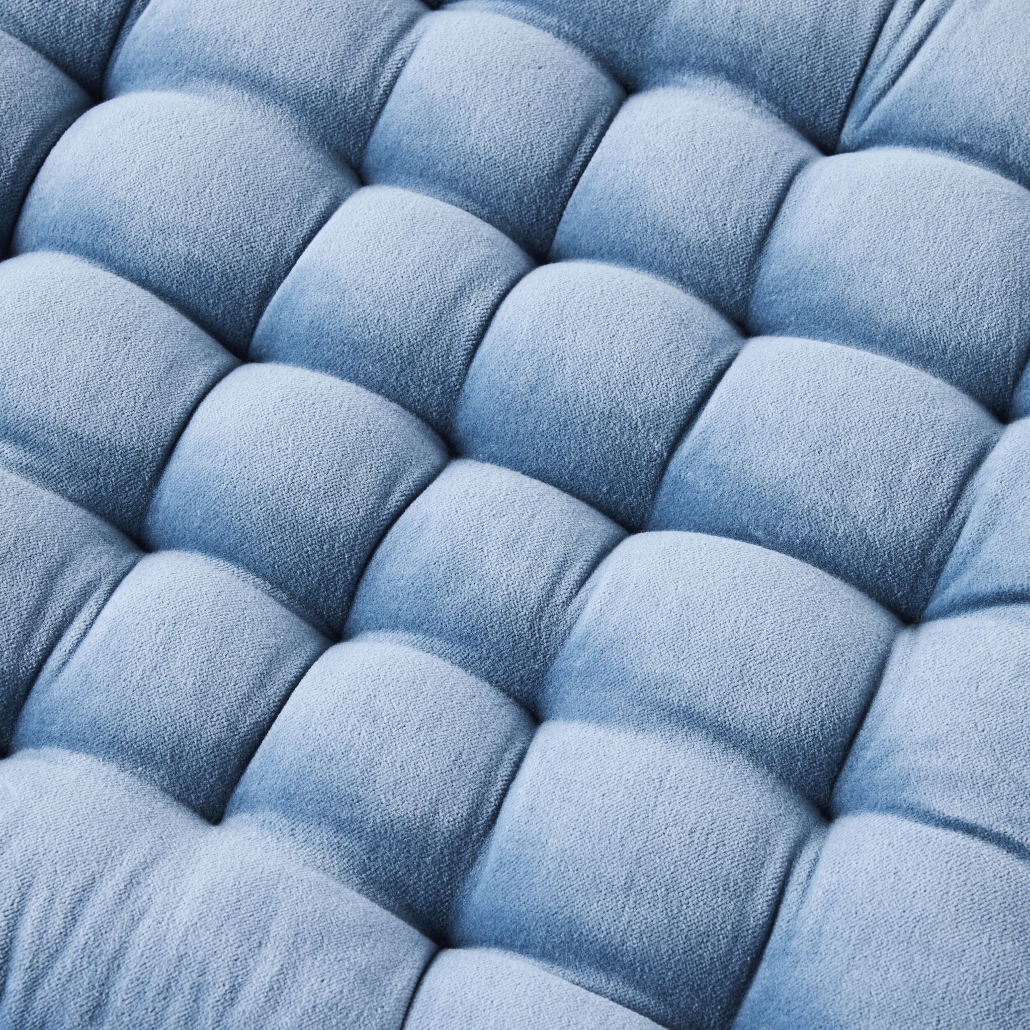 Samy Cotton Velvet Sky Blue Seat Cushion