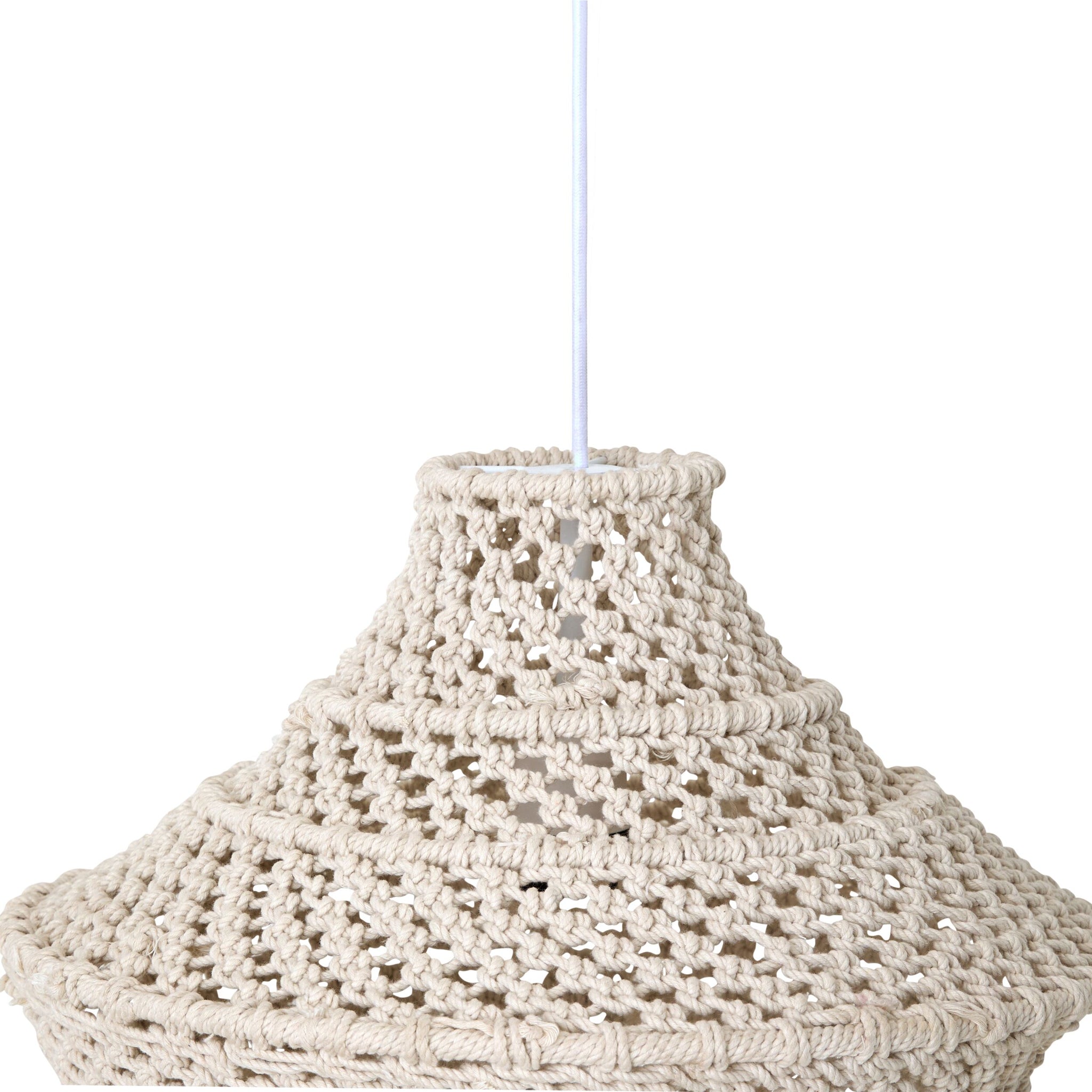 Julio Cotton Rope Pendant White 45x40cm - SHADE ONLY