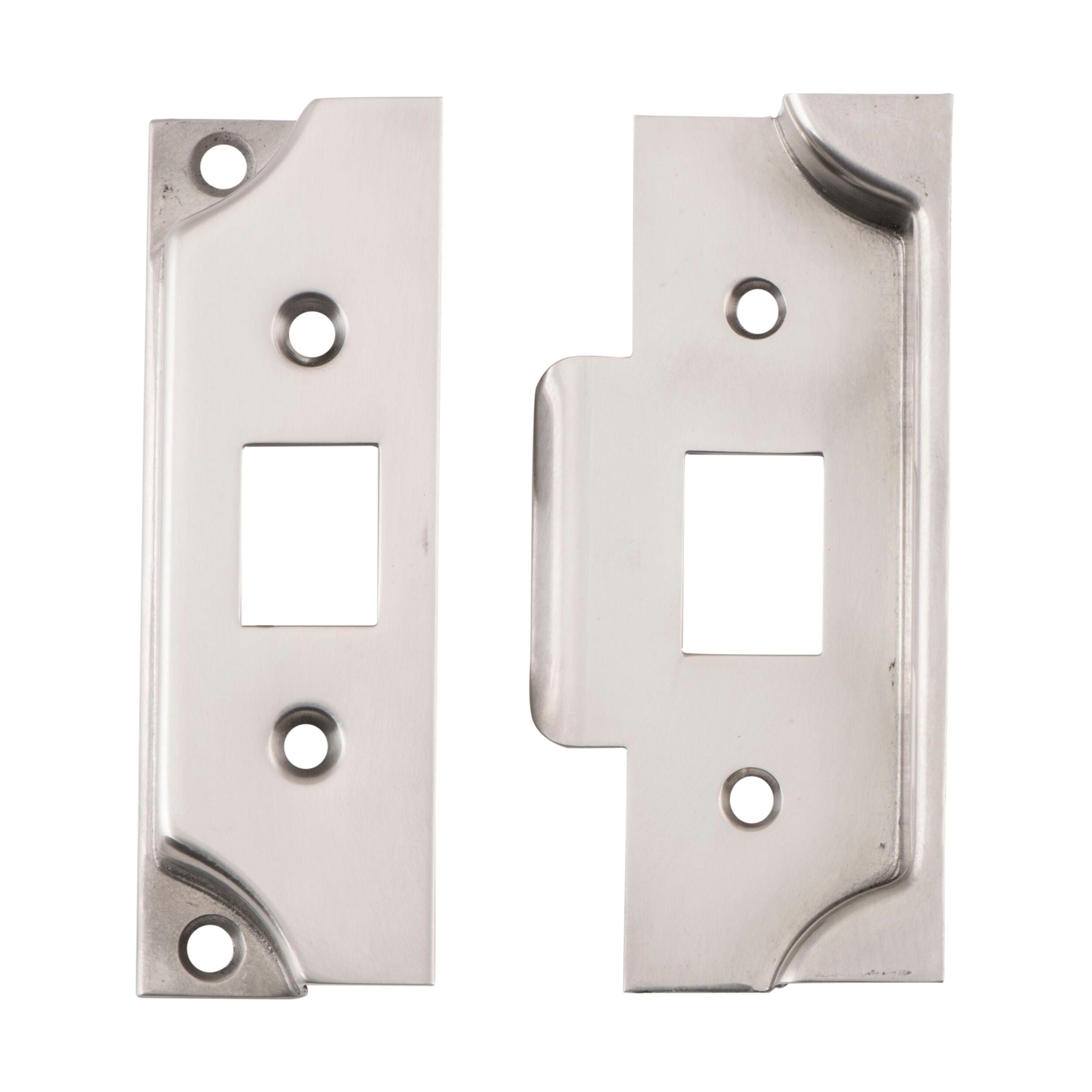 6245 Tube Latch Split Cam Face Plate & Striker Kit Rebated Satin Nickel H95xW38mm