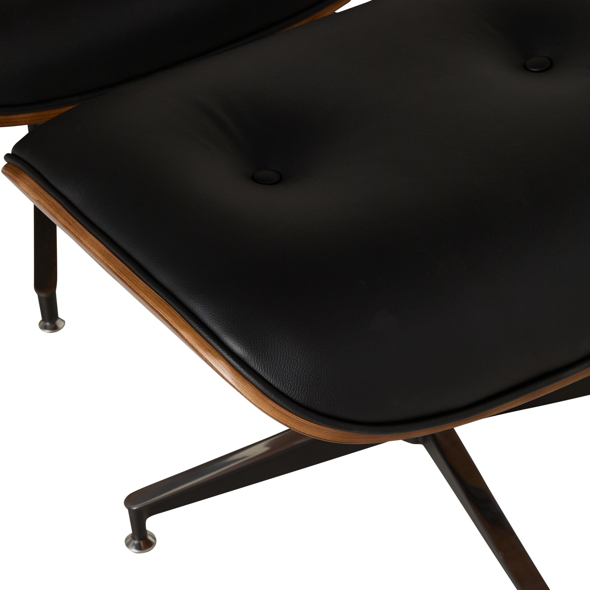 Replica Eames Lounge Chair and Ottoman Black Leather