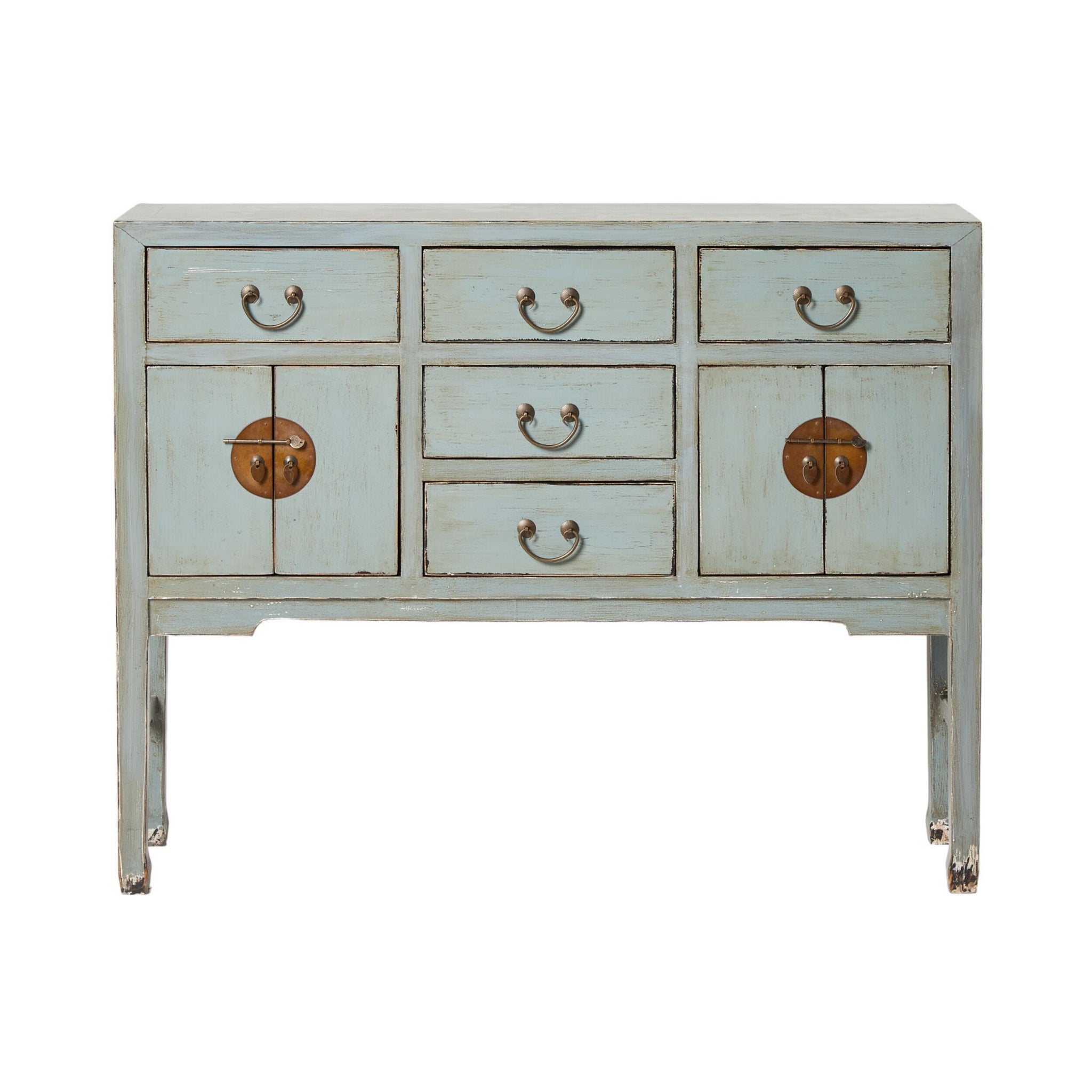 Sansha Console 5 Drawer 4 Door Dove Grey