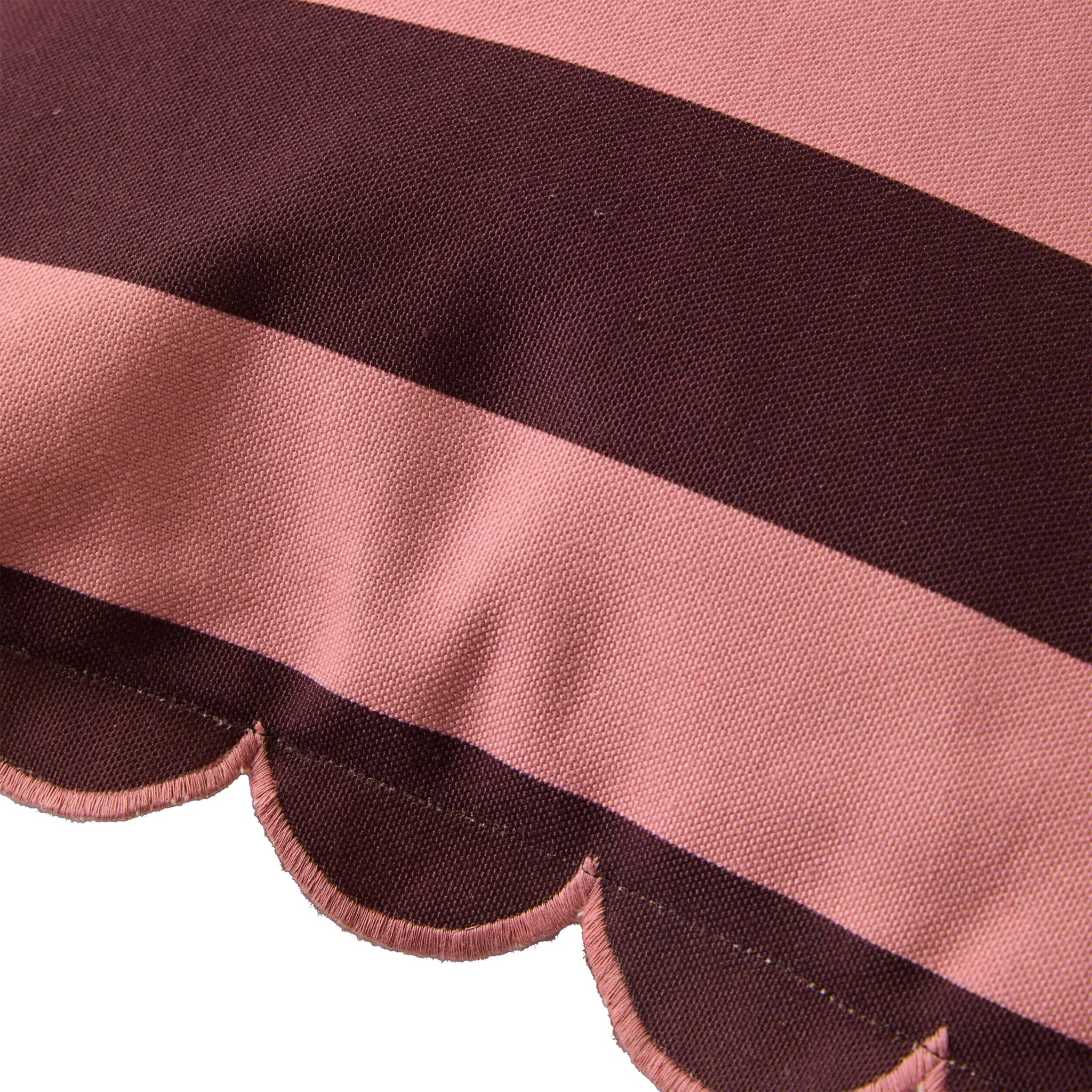 Aruba Scallop Edge Stripe Outdoor Cushion Berry 45x45cm