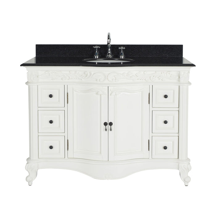 Rosette Granite Top Single Vanity White 1245mm