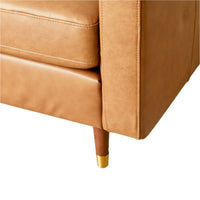 Stitch 3 Seater Leather Sofa Dakota Saddle
