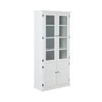 Armand 4 door Display Cabinet White with Grey Detail