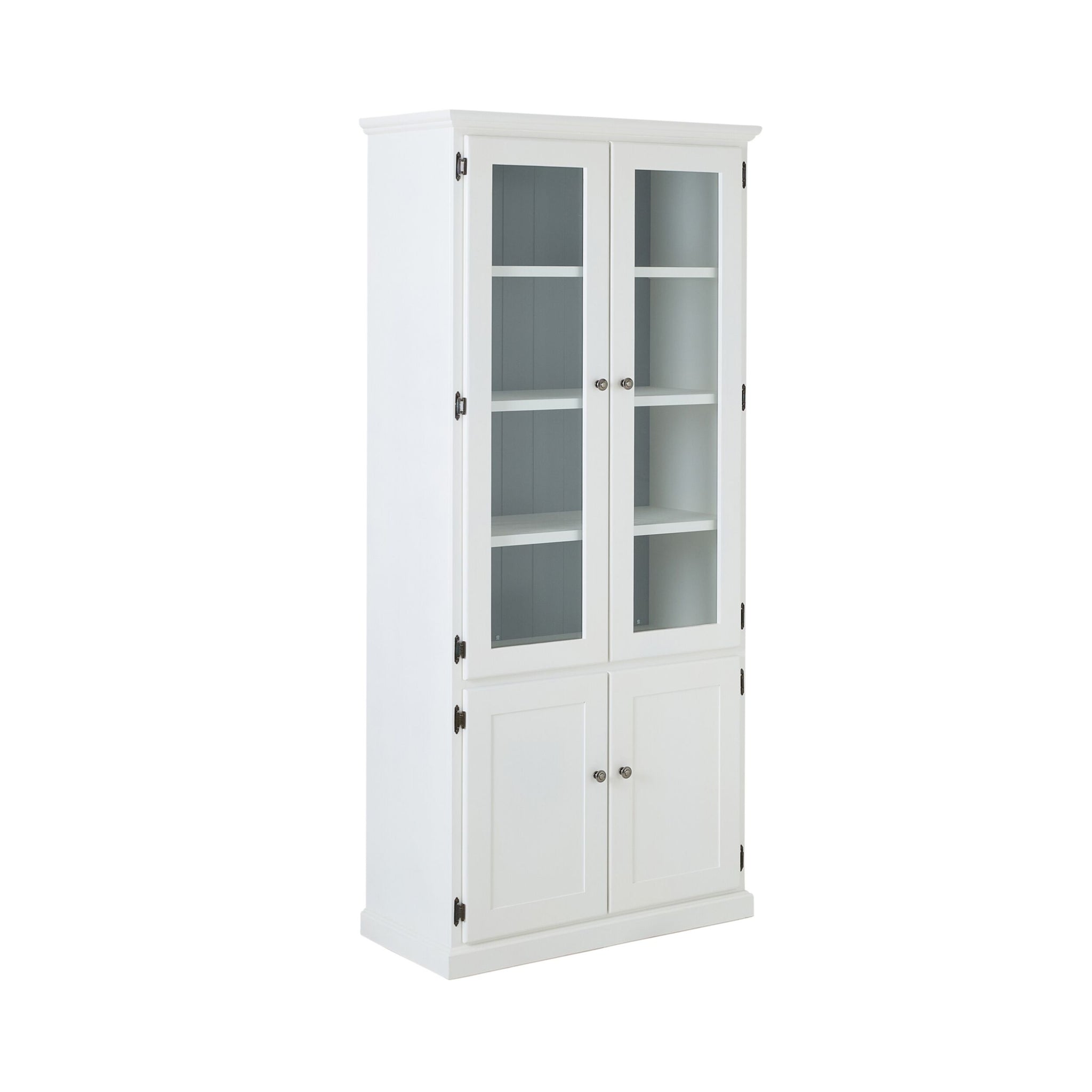 Armand 4 door Display Cabinet White with Grey Detail