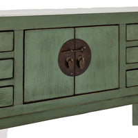 Sansha 2 Door & 6 Drawer Console Table Sage Green