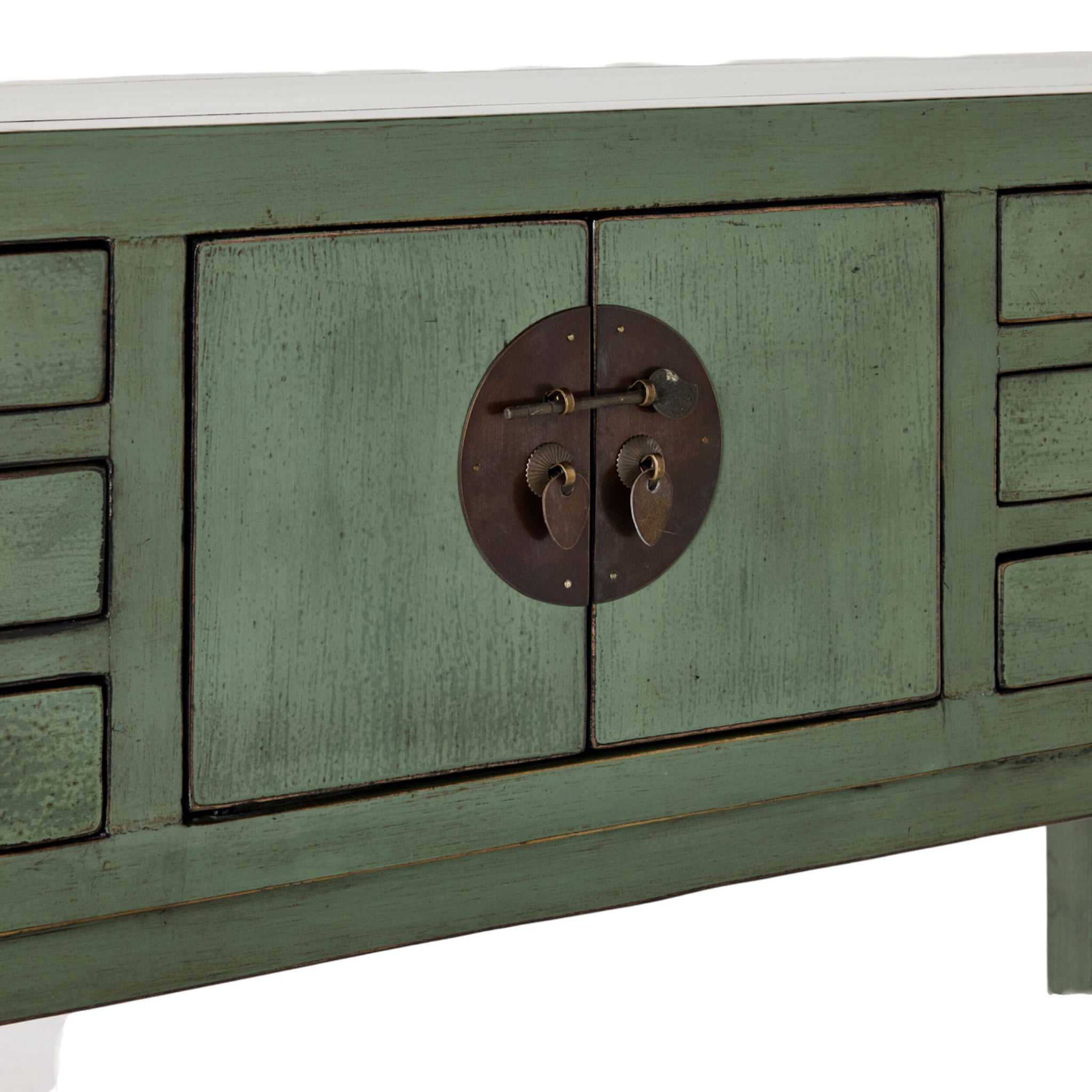 Sansha 2 Door & 6 Drawer Console Table Sage Green