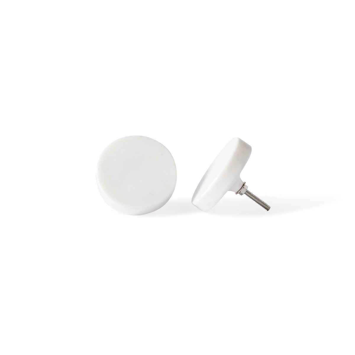 White Marble Knob Small 6x1.5cm