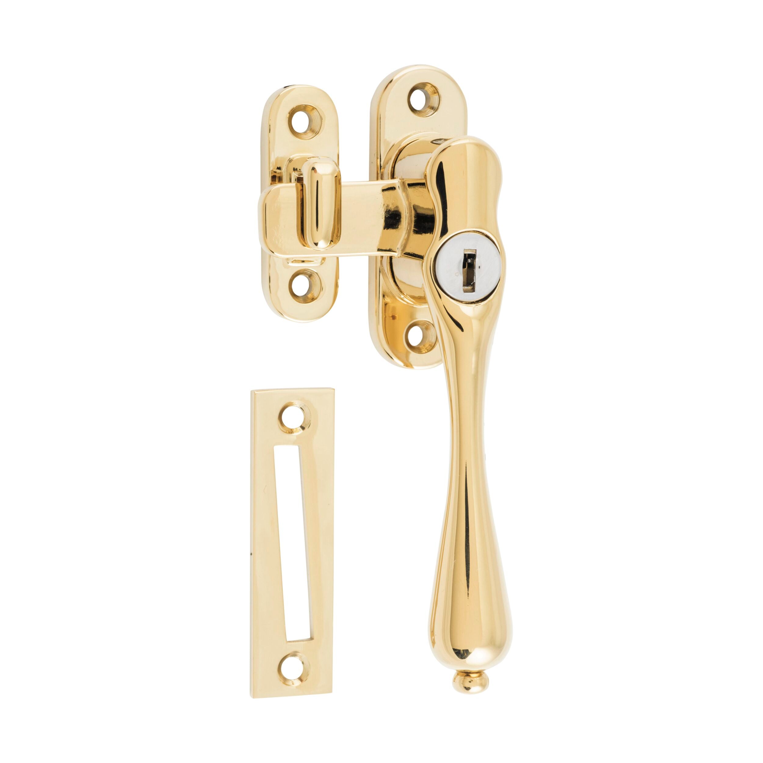 1771 Casement Fastener Locking Teardrop Right Hand Anti-tarnish Brass W28xP34mm Drop 115mm