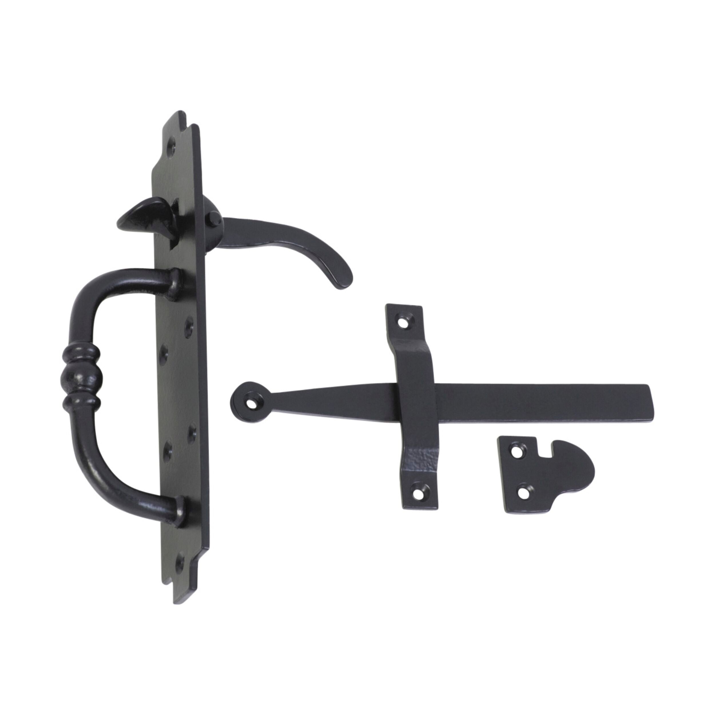 1916 Suffolk Latch Iron Matte Black H195xL170xW43mm