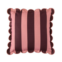 Aruba Scallop Edge Stripe Outdoor Cushion Berry 45x45cm