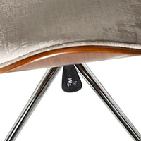 Jetson Desk Chair Timber Veneer Back Brushed Pebble Velvet
