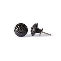 Fleur Ceramic Black Knob 4.5cm