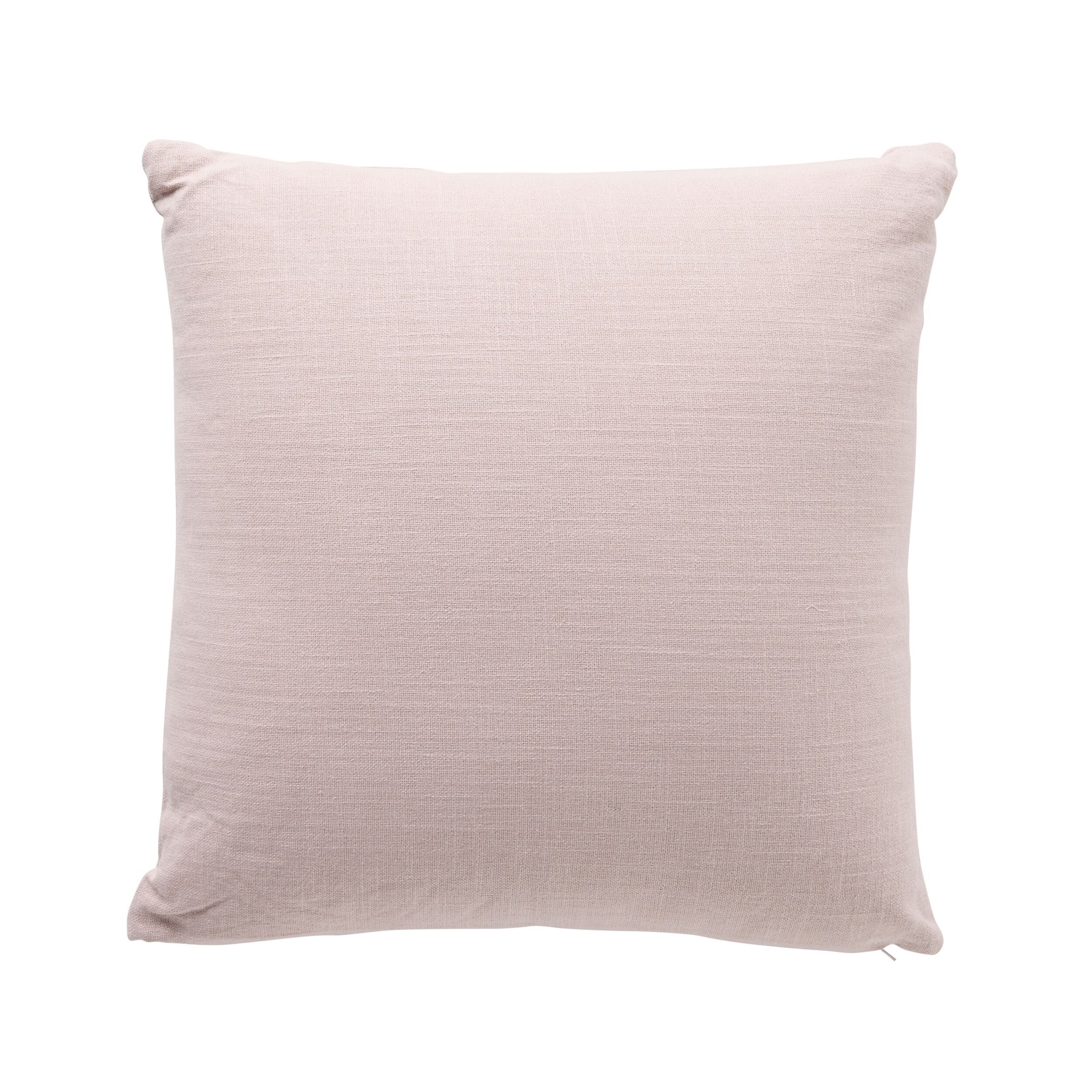 Erin Embroidered Slub Cotton Cushion Mauve 50x50cm