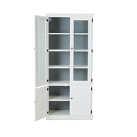 Armand 4 door Display Cabinet White with Grey Detail