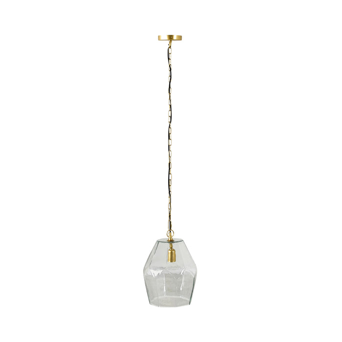 Solene Glass Pendant Matte Brass 26x26x36cm