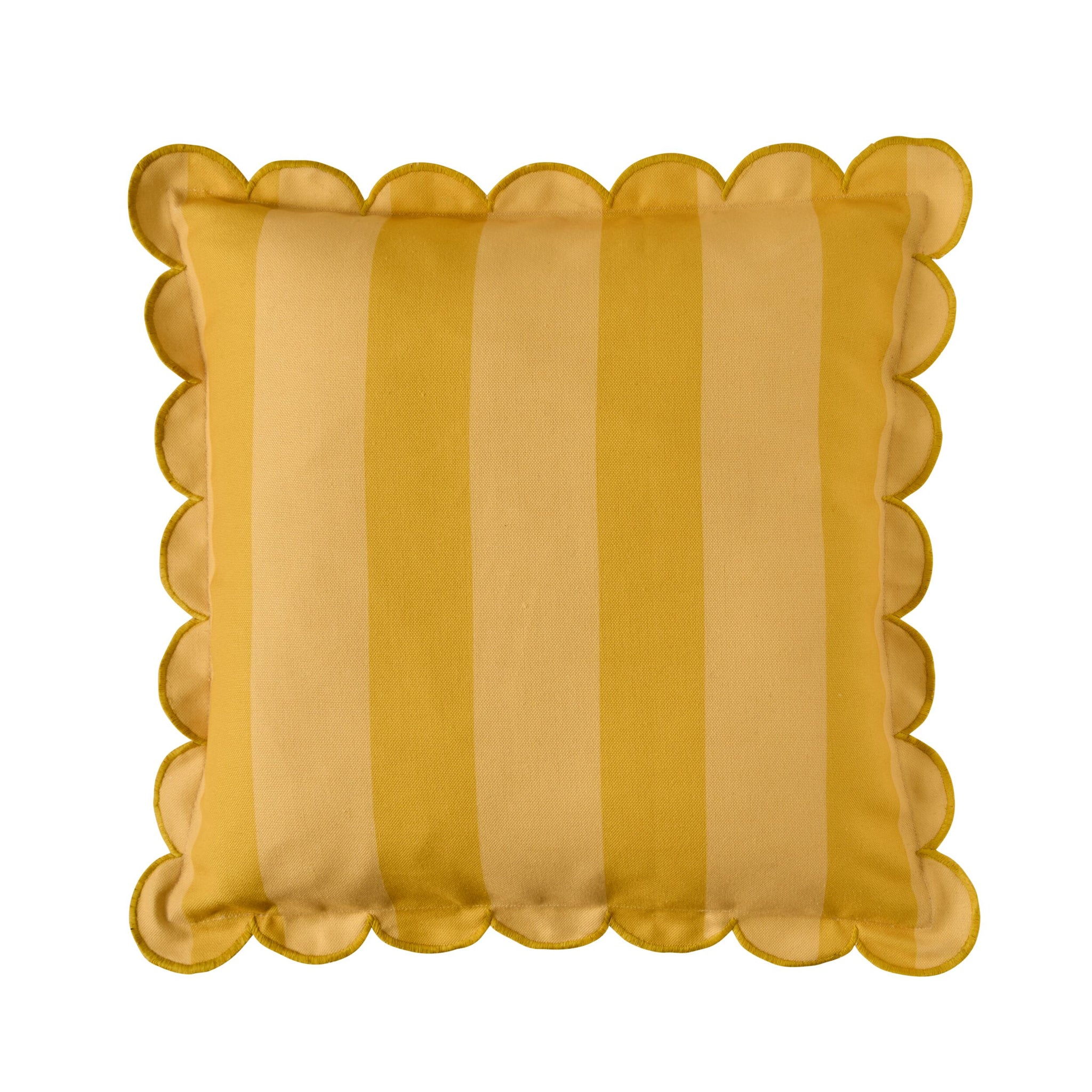 Aruba Scallop Edge Stripe Outdoor Cushion Butter 45x45cm