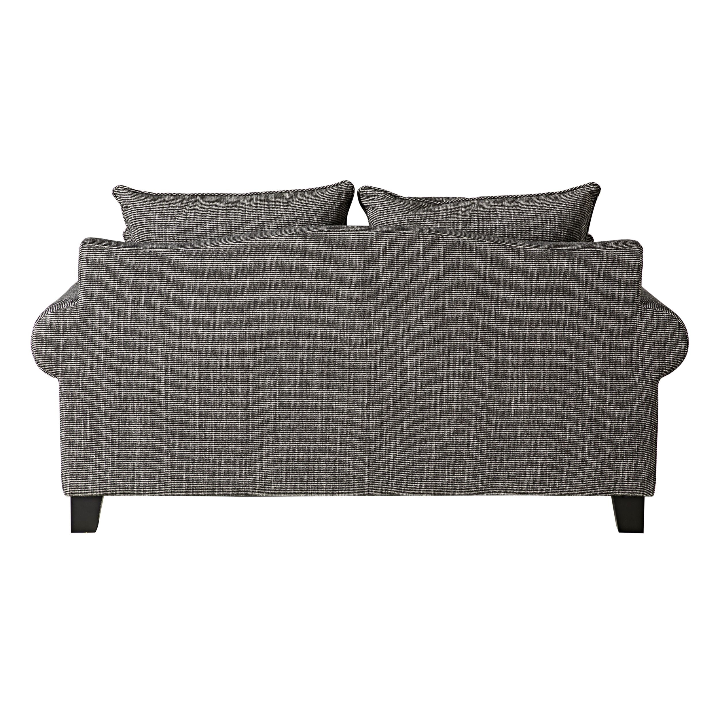 Lisette 2.5 Seater Linen Weave Sofa Black Cream ( Black Leg) Custom C-064