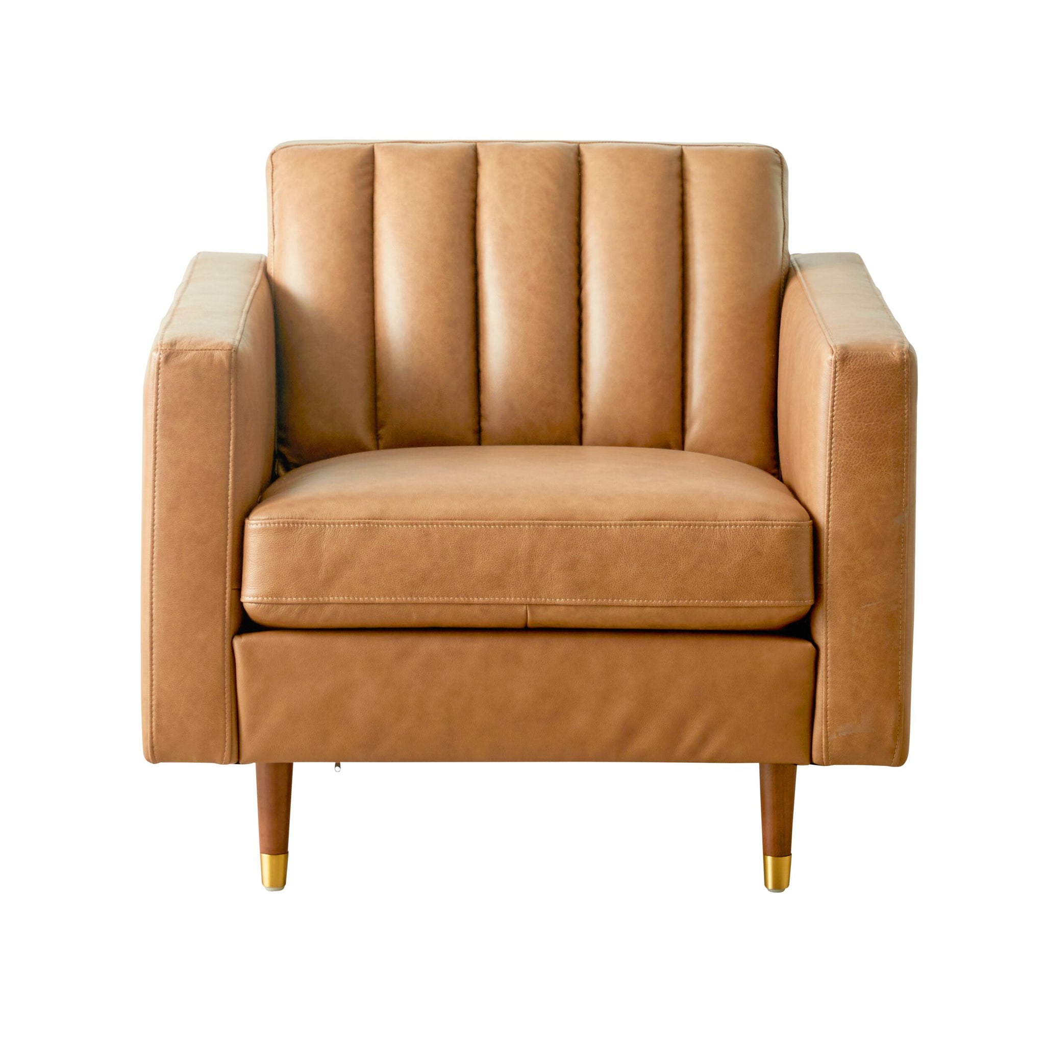 Stitch Leather Armchair Dakota Saddle