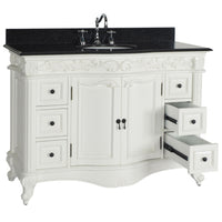 Rosette Granite Top Single Vanity White 1245mm