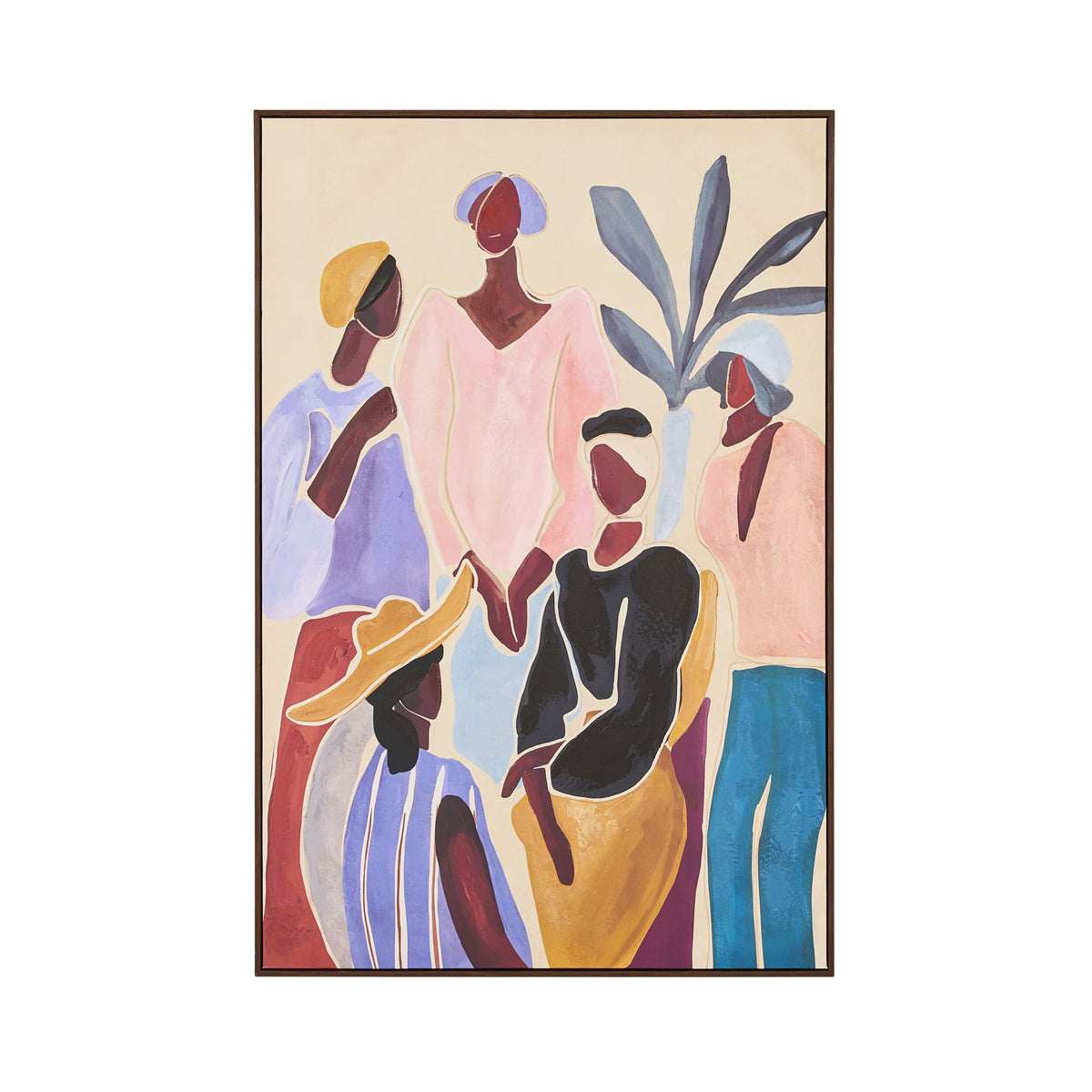 The Gossip Framed Textured Artwork 80x120cm