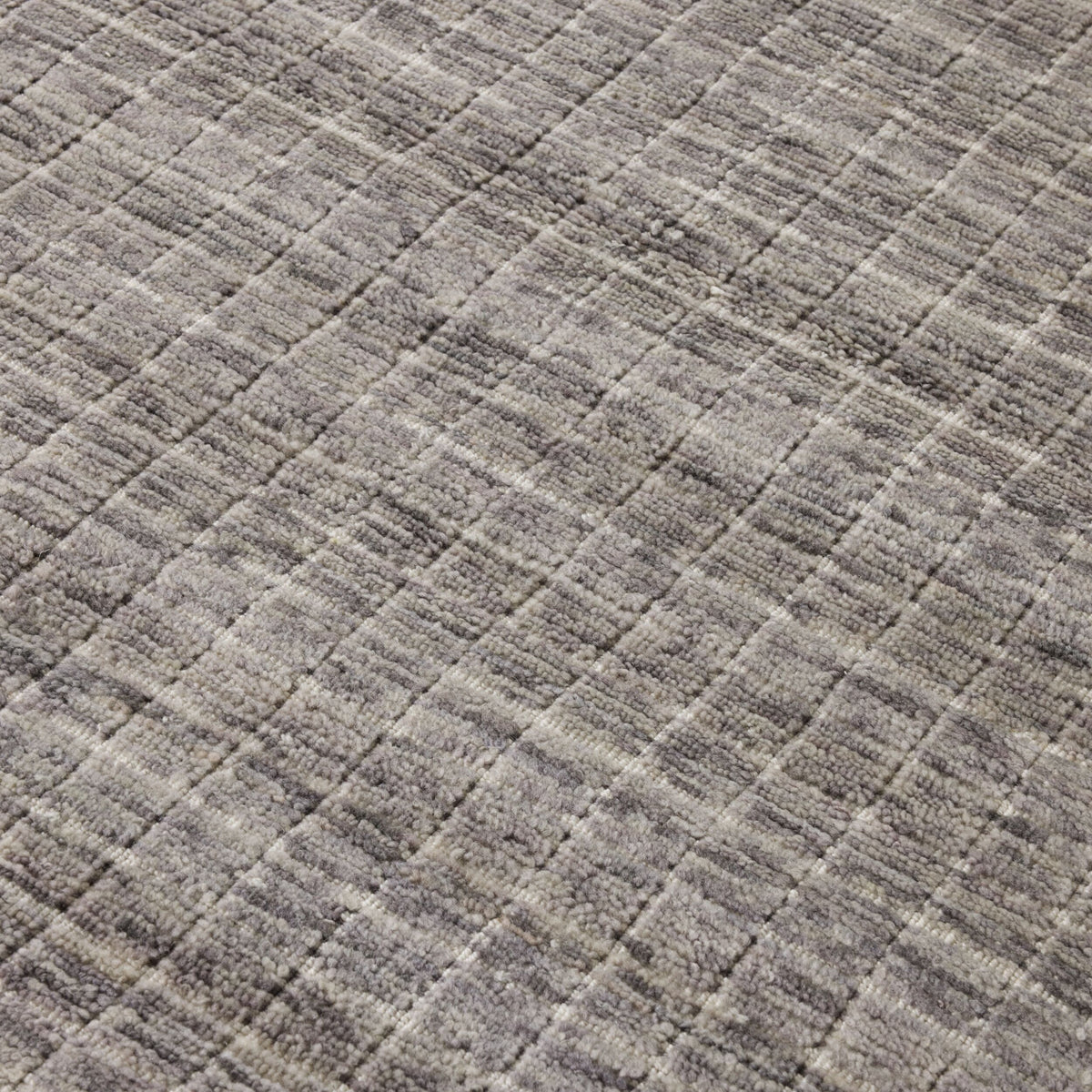 Charcoal Grid Handloom NZ Wool Rug 150x240cm