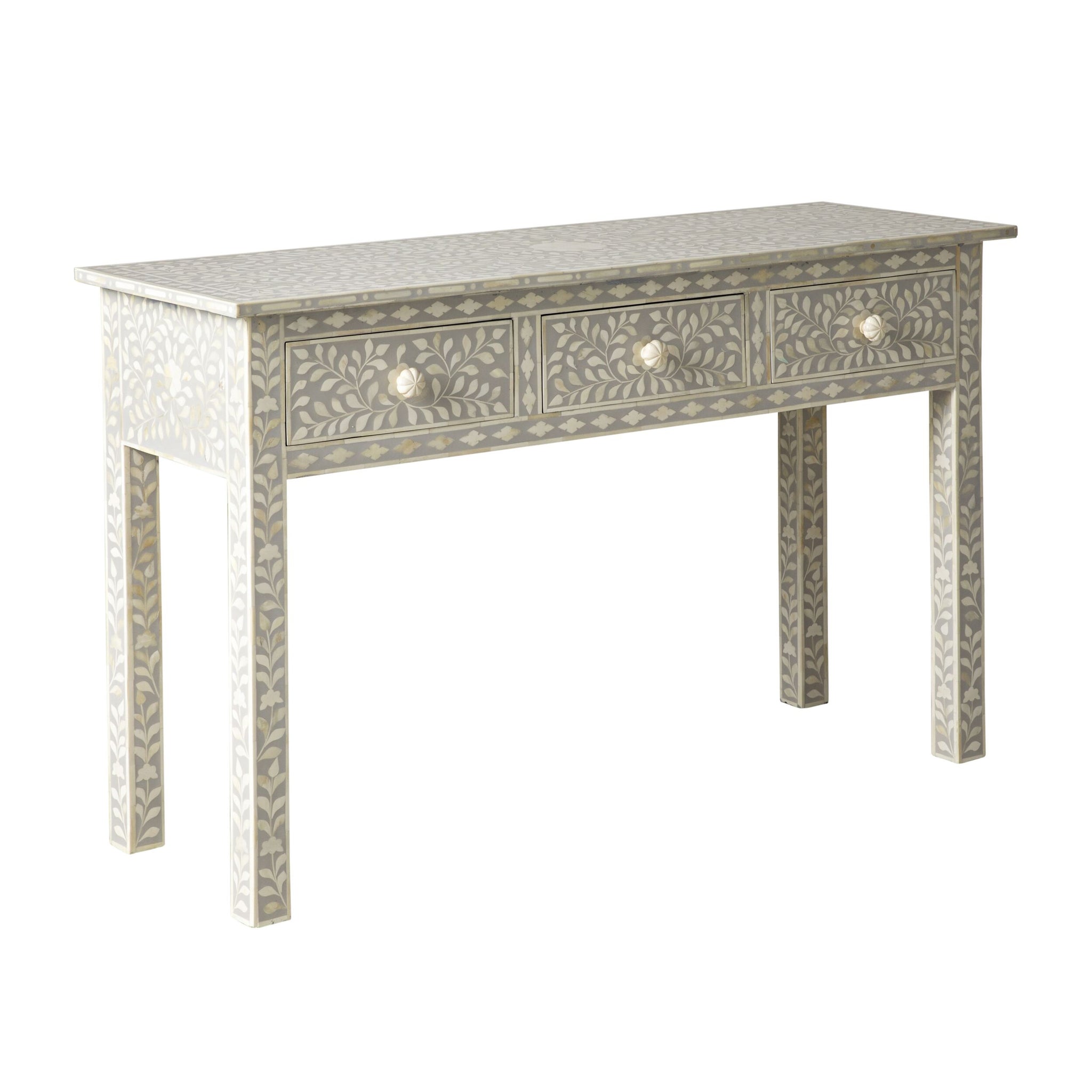Nora Bone Inlay Console Table Grey