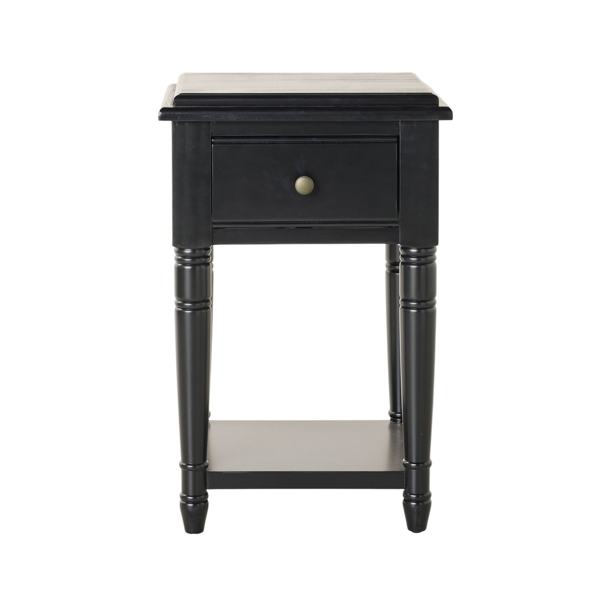 Clover 1 Drawer Bedside Table / Side Table Black