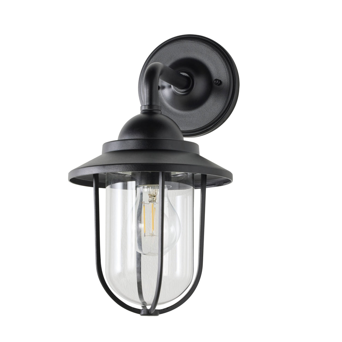 Devon 1 Light Exterior Wall Bracket Black
