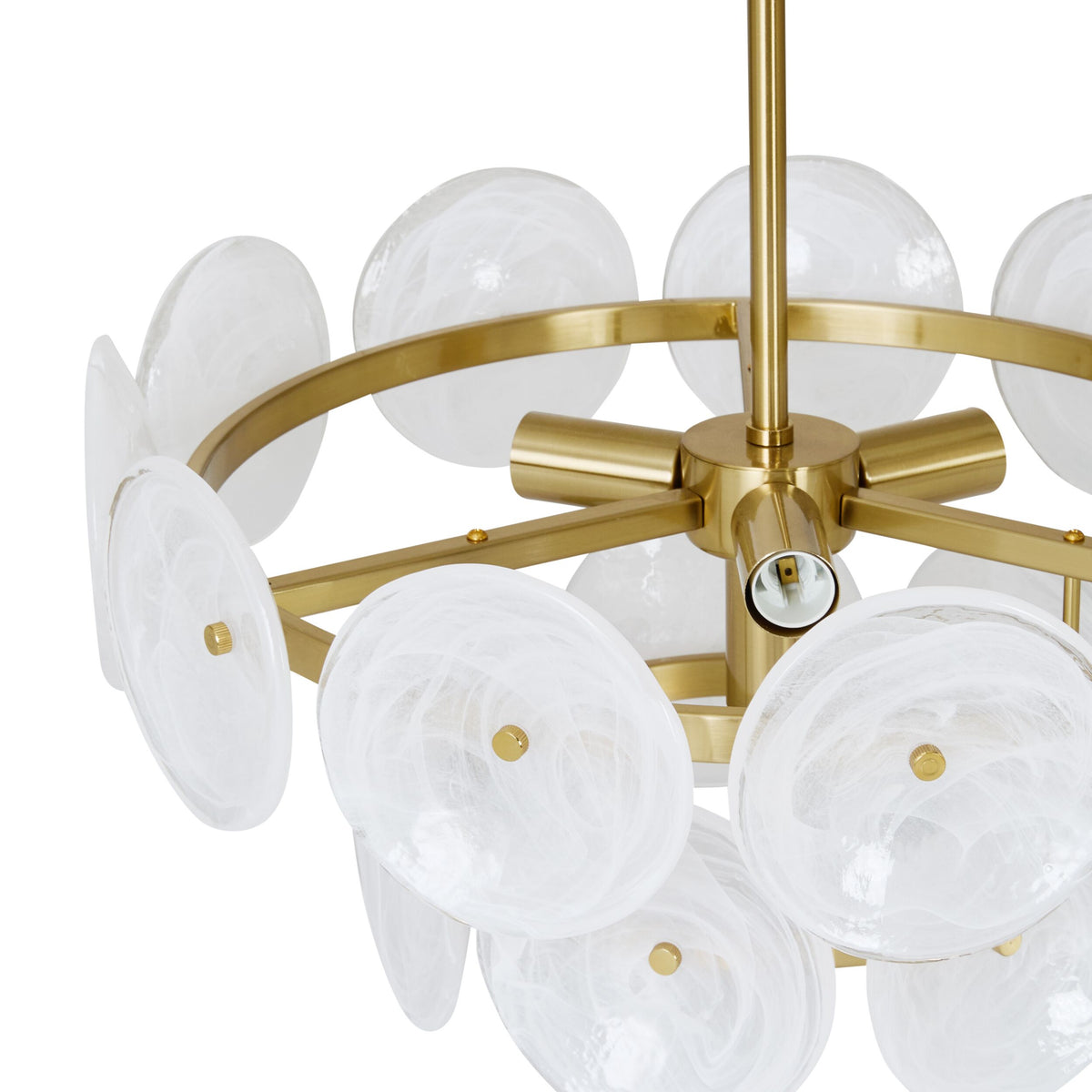 Sonny 4 Light Glass Chandelier Cloudy Milk 50cm