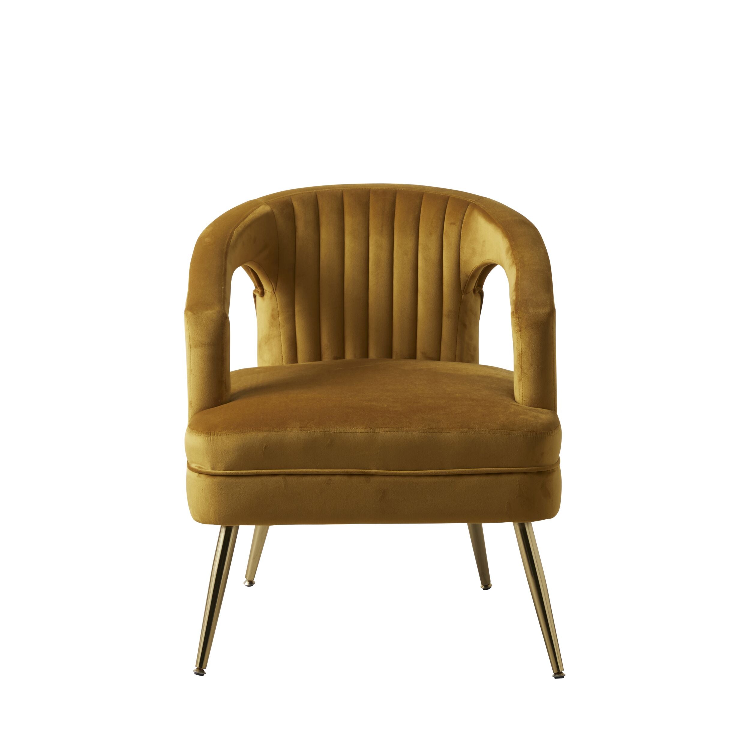 Demi Velvet Armchair Mustard