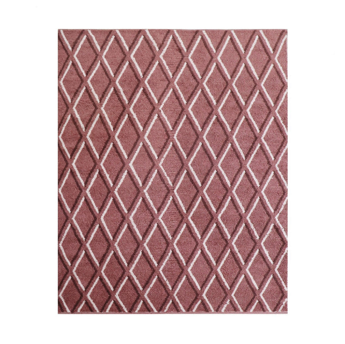 Modessa Lattice Shag Rug Berry 240x300cm