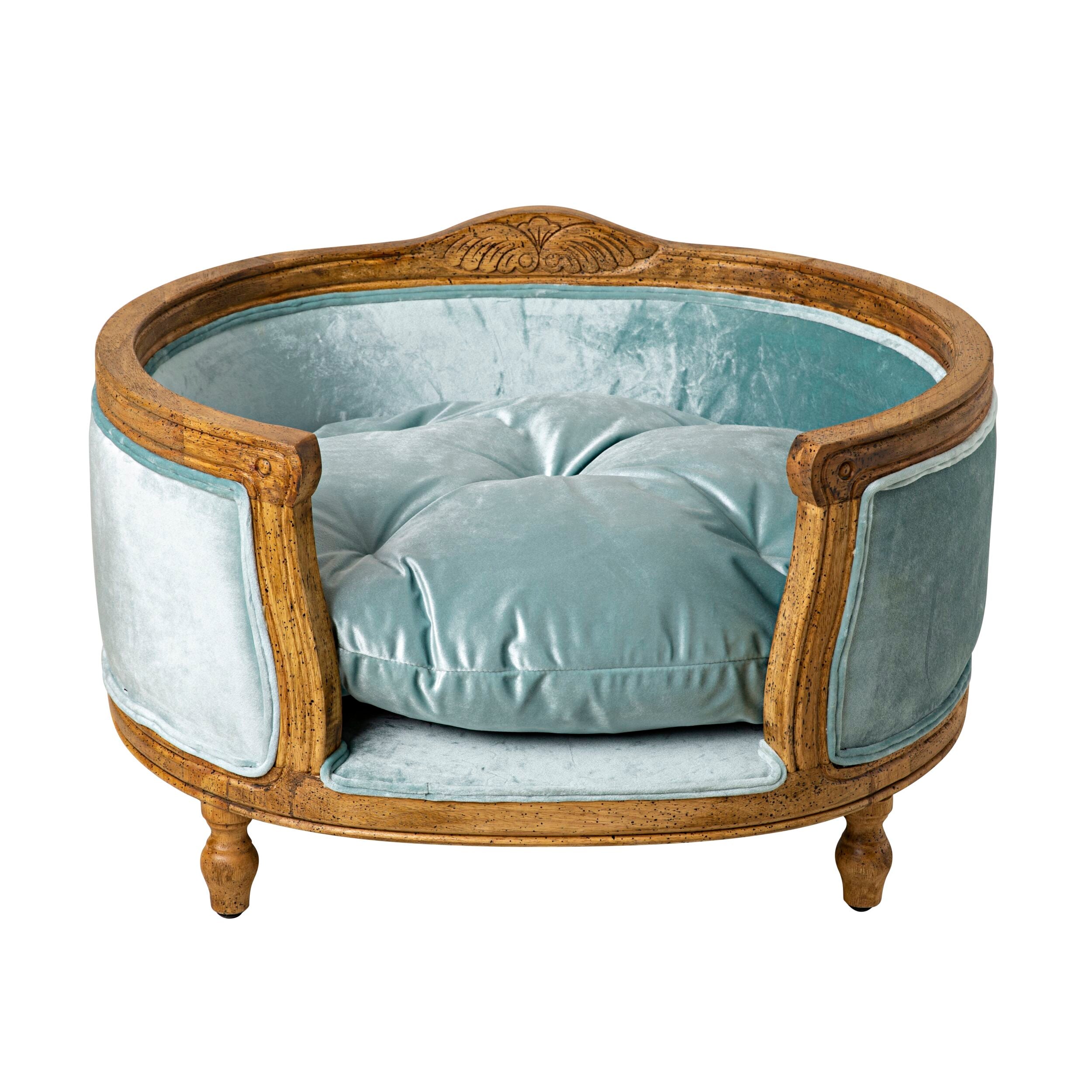 Luxe Dog Bed Soft Teal 75x70x44cm