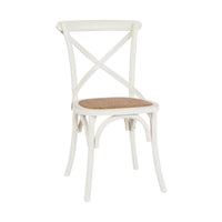 Provincial Cross Back Dining Chair Vintage White
