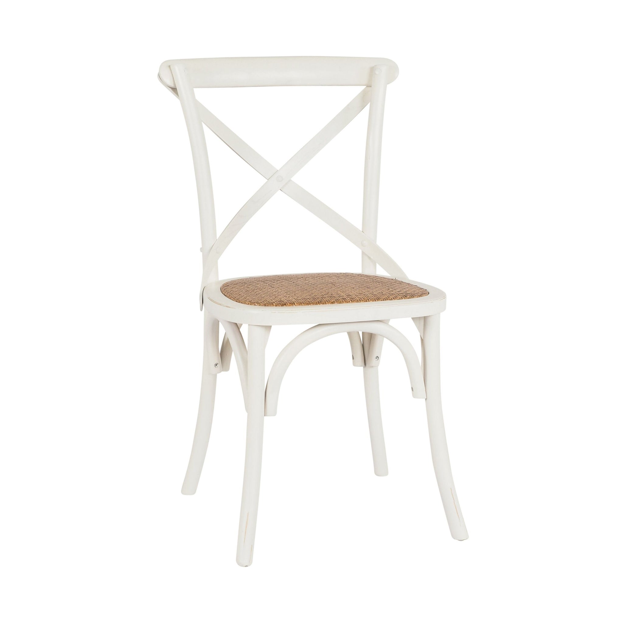 Provincial Cross Back Dining Chair Vintage White