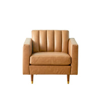 Stitch Leather Armchair Dakota Saddle