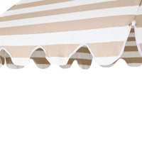 Amalfi Umbrella Scallop Edge Taupe/White Stripe