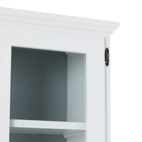Armand 4 door Display Cabinet White with Grey Detail