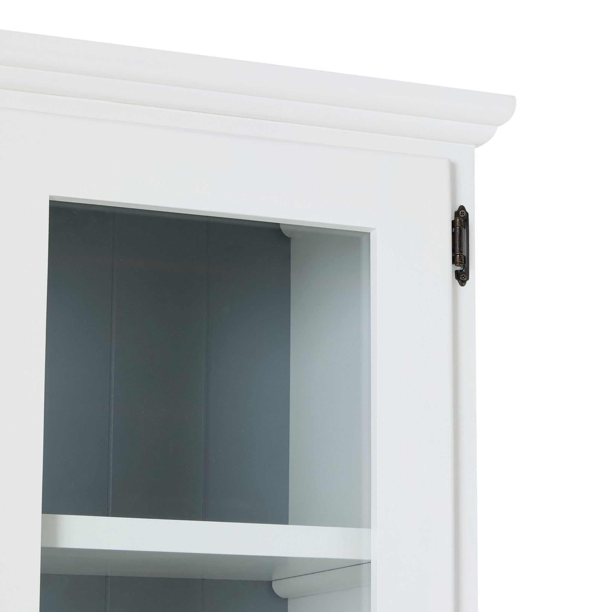 Armand 4 door Display Cabinet White with Grey Detail