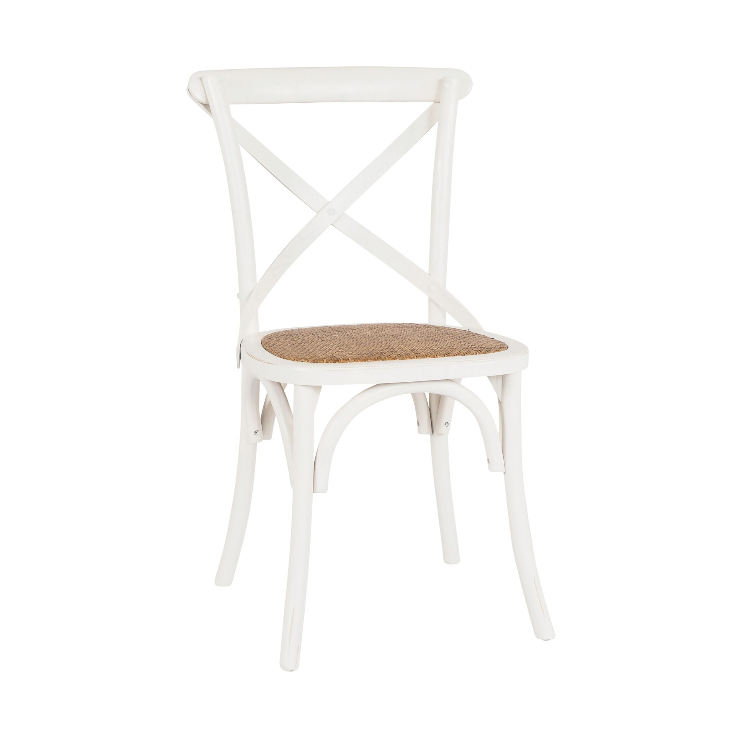 Provincial Cross Back Dining Chair Crisp White