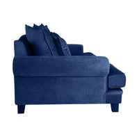 Lisette 3.5 Seater Velvet Sofa Celeste Indigo