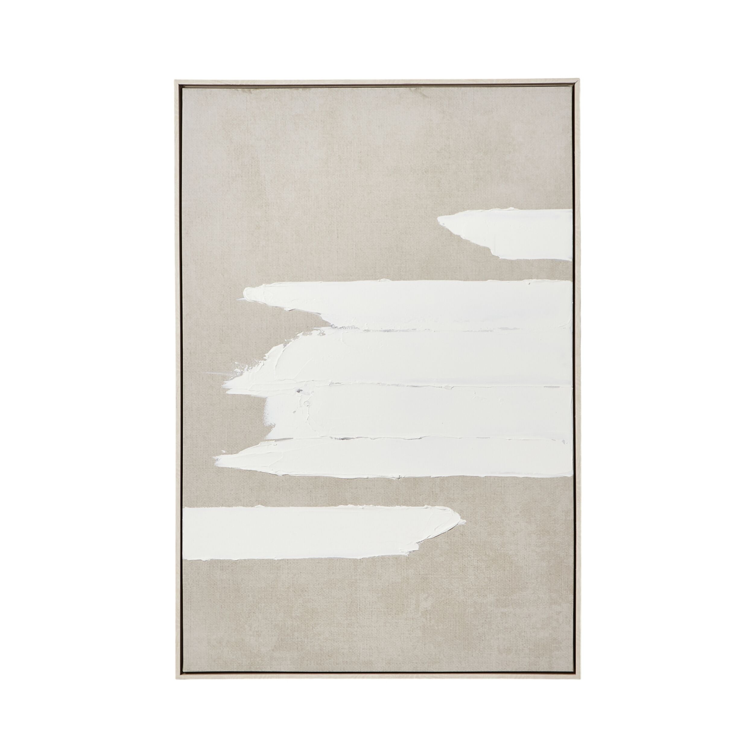 White Strokes Canvas Print 80x120cm