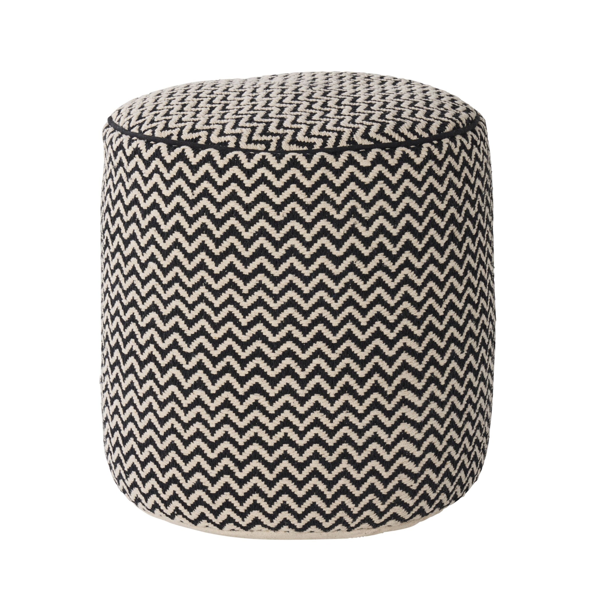 Bellevue Chevron Round Pouf